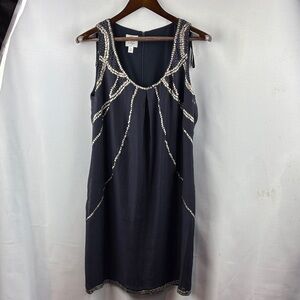 Suzi Chin for Maggy Boutique Black Dress with Beaded Accents